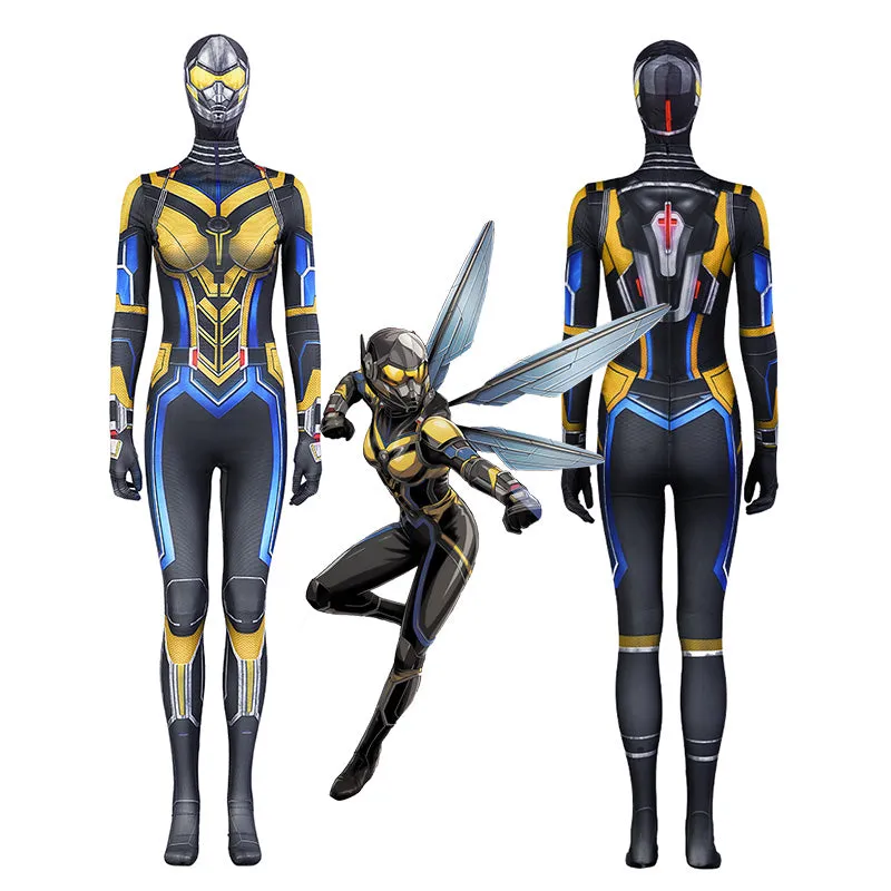Antman Wasp Hope van Dyne Cosplay Costume Ant-Man 3 Supergirl Yellow Jumpsuit