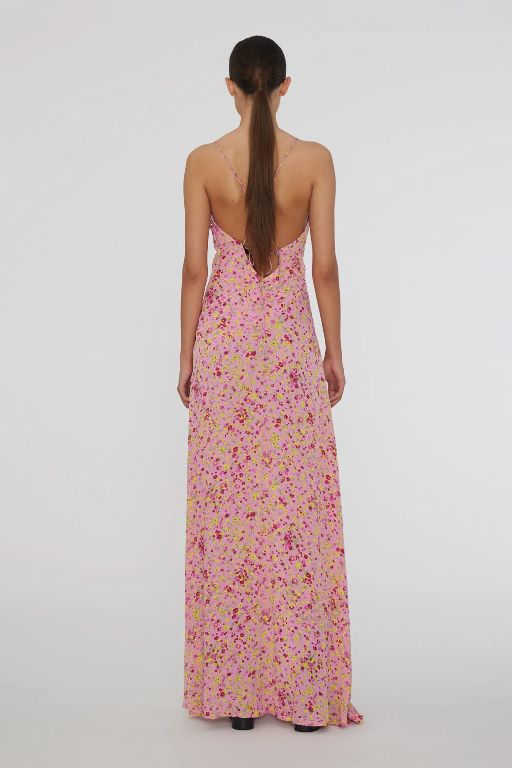JACQUARD MAXI SLIP DRESS