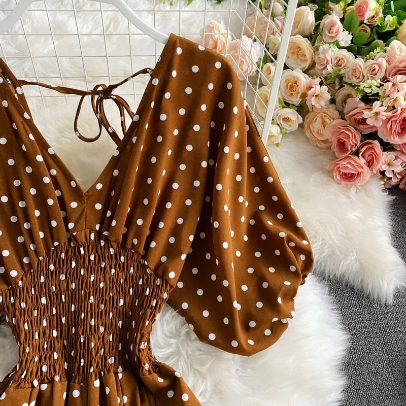 Polka Dot Print Jumpsuit - multiple colors